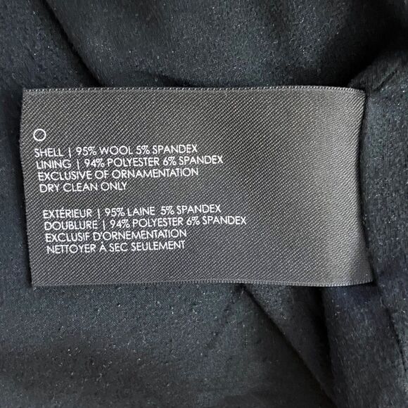 Club Monaco Women's Wide Leg Trouser Pants Size 6 Charcoal Pinstripe Wool Blend - Picture 4 of 6